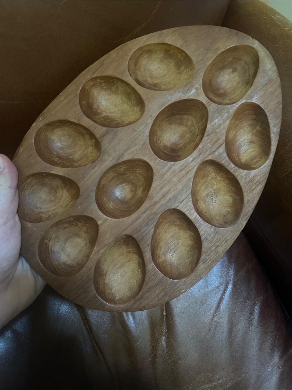 Wooden Egg Display Tray - Natural Brown